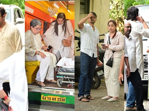 Aamir Khan at ex-wife Reena Dutta’s father’s funeral with kids