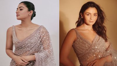 Alia Bhatt vs Rashmika Mandanna Fashion Face-off: Who styled blush pink saree worth Rs 1.59 Lakh better?