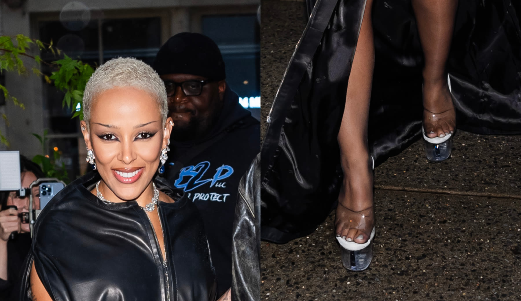 Doja Cat Soars In Clear Platform Heels at Monse Maison Pre-Met Cocktail Party