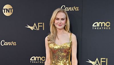 Nicole Kidman Accepts Her Lifetime Achievement Award in a Gold Sequined Gown