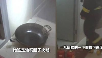 廚房燒鑊煉油 川婦離開忘關火釀大火 幸獲鄰居用數層樓滅火器控制火勢