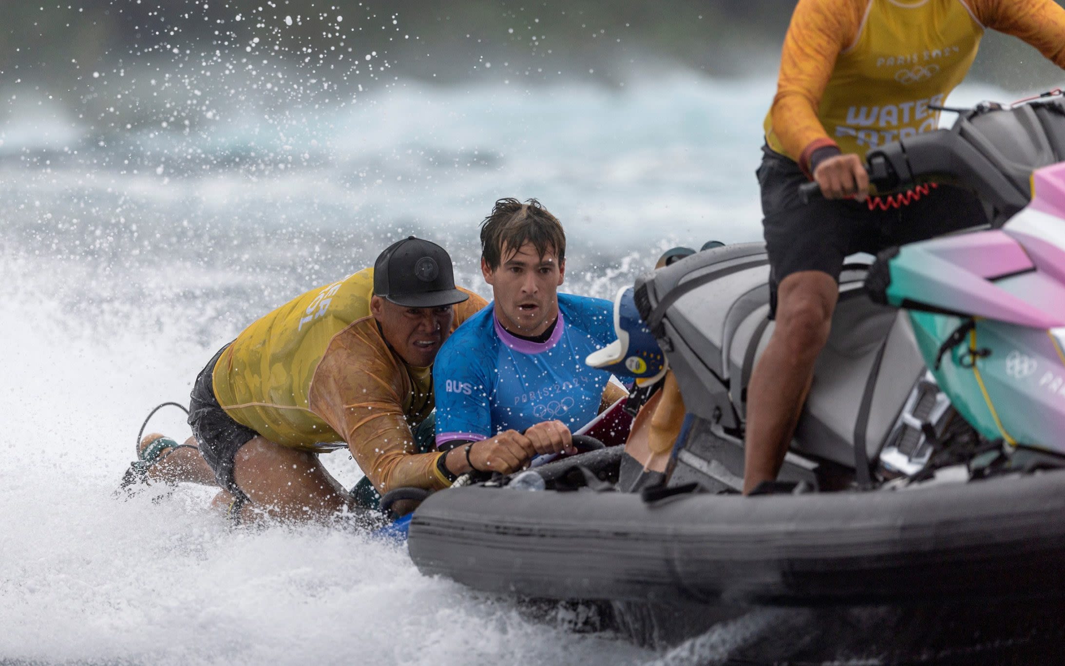 Australian surfer rescued from drowning in ‘dangerous and crazy’ Olympics surfing storm