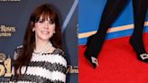 Zooey Deschanel Dazzles in High-Shine Satin Buckle-Embellished Heels at Daytime Emmys 2024 in Los Angeles