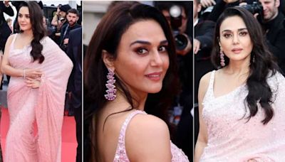 Preity Zinta steals the spotlight in pink saree at Cannes red carpet: Viral