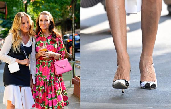 Sarah Jessica Parker Dons ‘Mismatched’ SJP Collection Polka-Dot Pumps for ‘And Just Like That’ Filming in New York