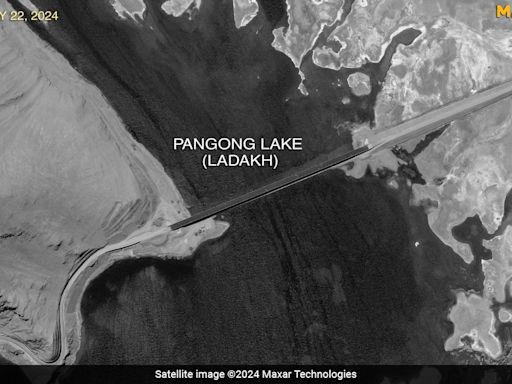 Satellite Pics: Vehicles Cross China's Now-Complete Pangong Lake Bridge