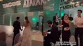 Video: Novios ponen local completo de tacos en fiesta de boda