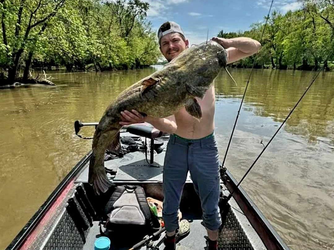 Big flathead catfish caught today from the Kankakee River