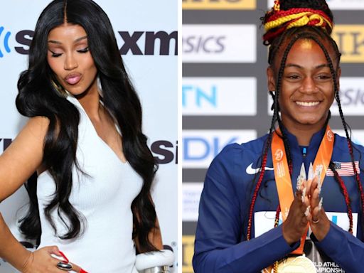 Cardi B and Sha’Carri Richardson get their nails done together ahead of the Paris Olympics
