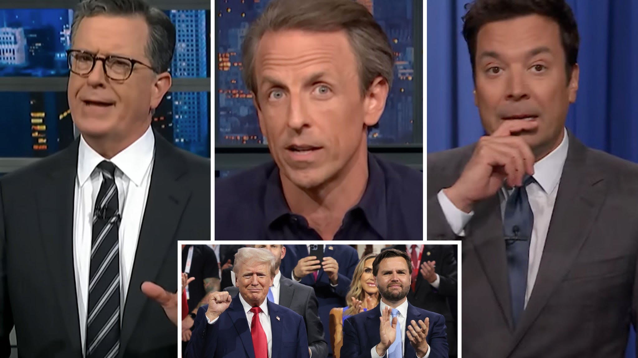Stephen Colbert, Seth Meyers and Jimmy Fallon Tear Into J.D. Vance on Late Night