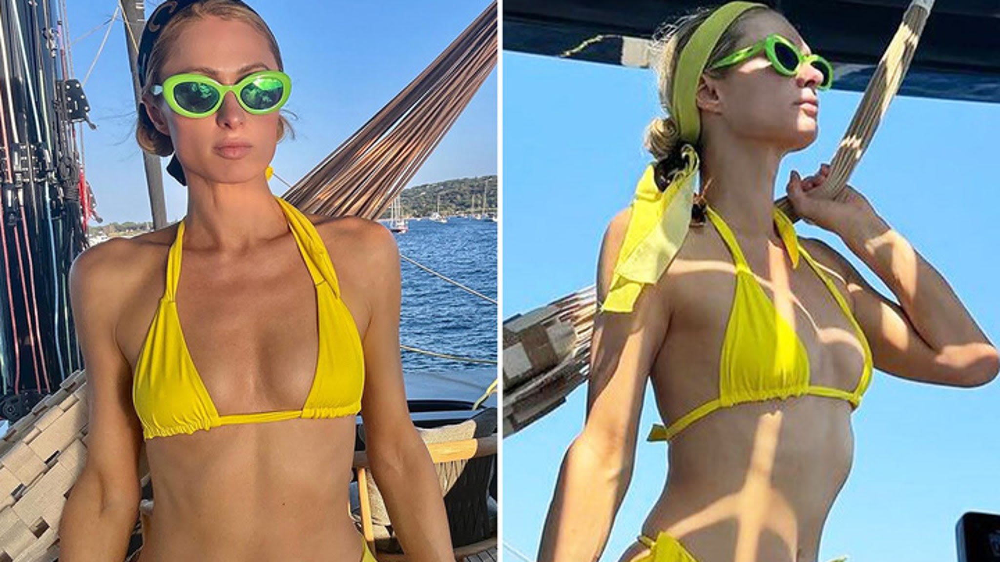 Paris Hilton Sliving In Yellow Bikini ... That's Hot!