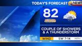 Humid with a couple of showers and a thunderstorm; drier and less humid beginning Friday