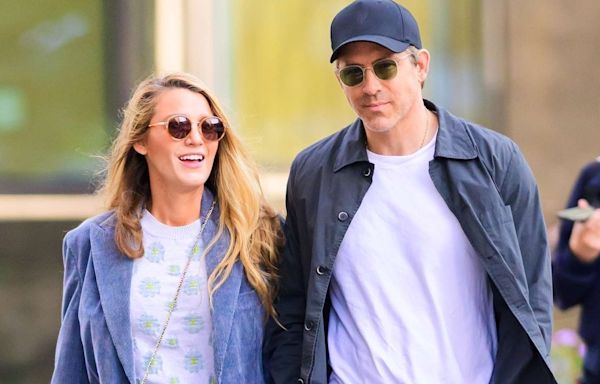 Blake Lively and Ryan Reynolds Cozy Up in Matching Blue-on-Blue Outfits Ahead of Their Anniversary