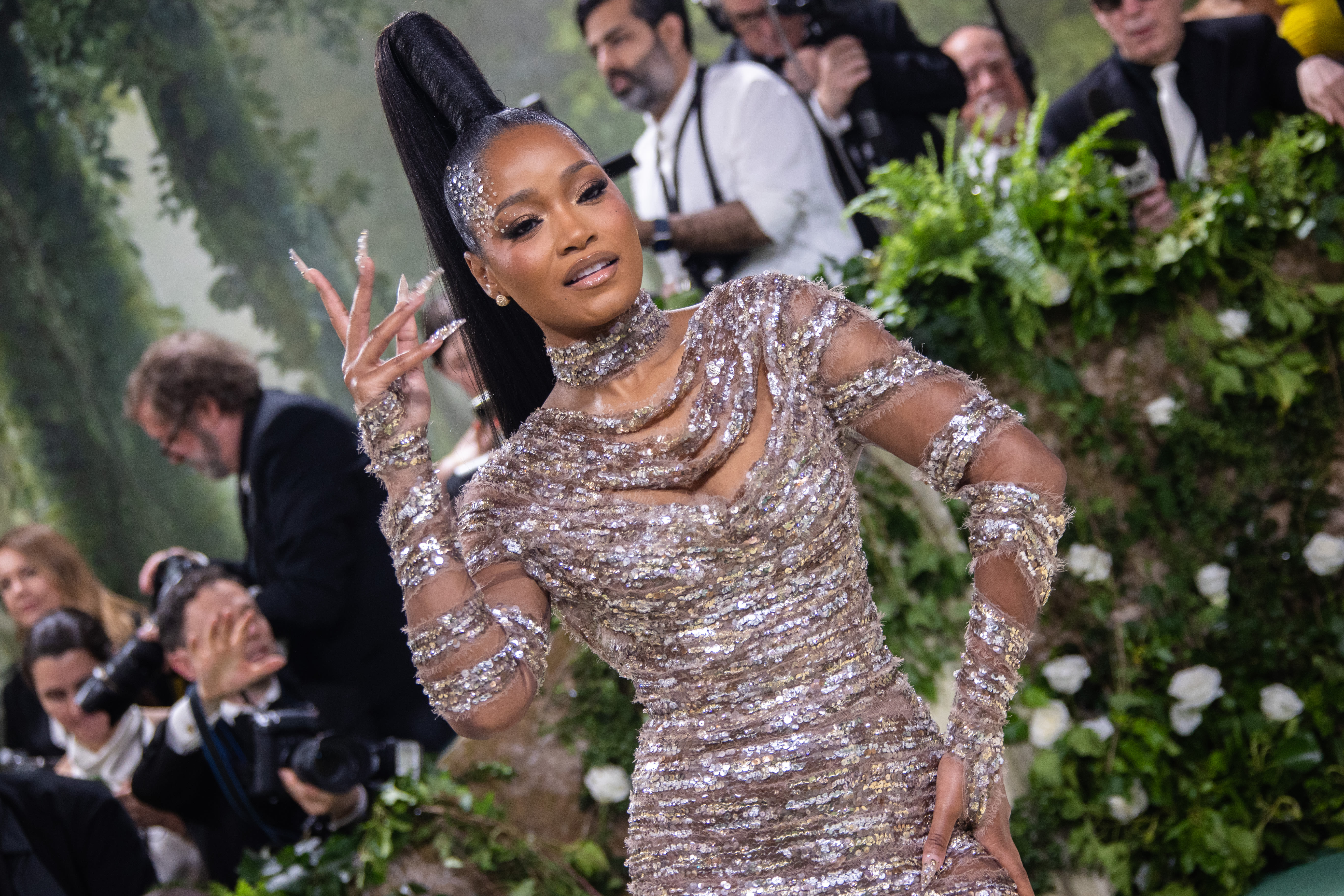 Keke Palmer Shines in Draped Sequin Marc Jacobs Dress at Met Gala 2024