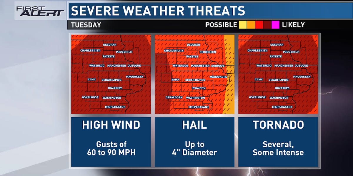 Severe storms still on track through this evening