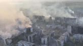 Rare drone footage shows the town of Vovchansk in Ukraine's Kharkiv region in ruins