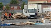 Van with logo of film firm linked to James Nesbitt delivers wood to Belfast bonfire