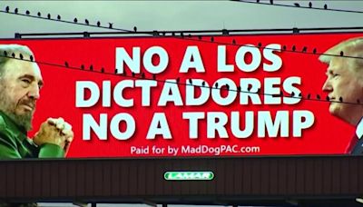 Polémica en Miami por valla publicitaria que compara a Trump con Fidel Castro