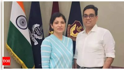 '12th Fail's real-life inspiration IPS Officer Manoj Kumar Sharma and wife attend Anant Ambani-Radhika...