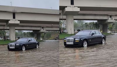 ₹5 crore Rolls-Royce Ghost breaks down on flooded road in Delhi. Internet says ‘Thar on the way to pull off’