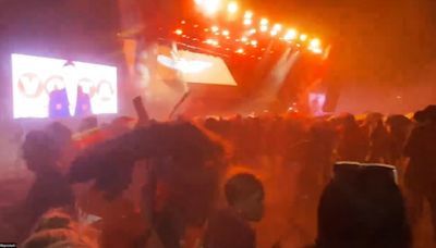 VIDEO | El momento exacto de la caída del templete en evento de Máynez en Nuevo León