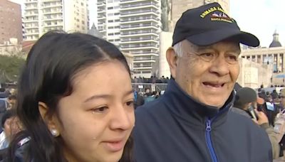 La emoción de la nieta de un veterano de Malvinas en medio del acto por el Día de la Bandera