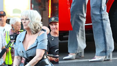 Jamie Lee Curtis Pops On Youthful Silver Metallic Pumps for ‘Freaky Friday 2’ Filming in Los Angeles