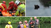 Emergency services stage dramatic water rescue drill on River Lea