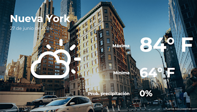 Nueva York: pronóstico del tiempo para este jueves 27 de junio - El Diario NY