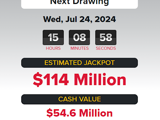 Powerball jackpot at $114 million for Wednesday, July 24, 2024 lottery drawing