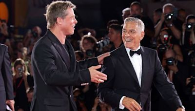 Brad Pitt & George Clooney Dance at ‘Wolfs’ Premiere in Venice Video