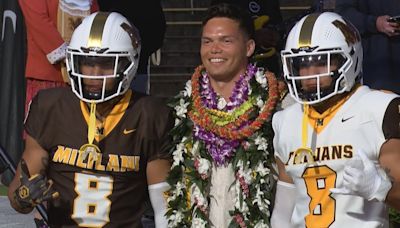 Mililani's Dillon Gabriel returns to his alma mater to gift new uniforms to football team