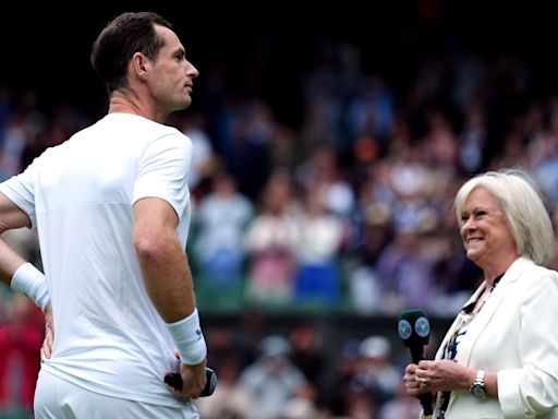 Sue Barker makes surprise Wimbledon return to honour Andy Murray