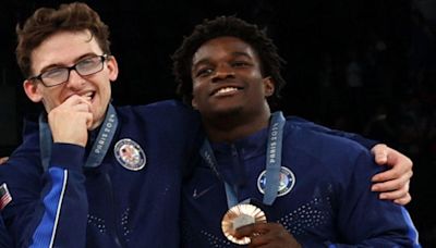 Frederick Richard and Stephen Nedoroscik of Massachusetts help U.S. men's gymnastics win Olympic medal