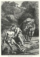 The Samaritan and the Wounded Man at the Wayside, Luke X, 30–35 stock ...