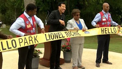 Lionel Richie, local leaders cut ribbon on Hello Park in Tuskegee