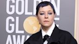 Emma D’Arcy Wore an Oversized Tuxedo and Purple Hair on the 2023 Golden Globes Red Carpet and Looked So Cool