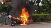 Motorcycle bursts into flames along Seletar West Link, cause of fire under investigation