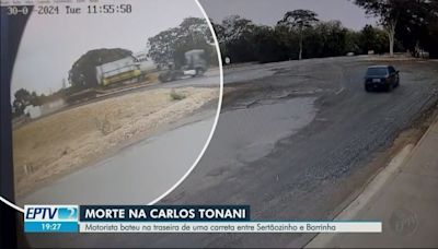Motorista morre ao bater na traseira de carreta próximo à Sertãozinho, SP