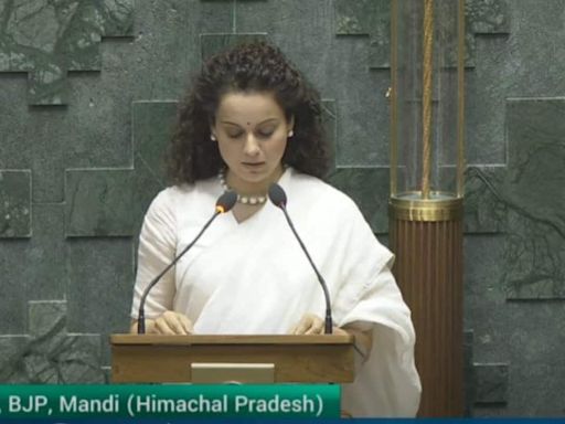 Actress Kangana Ranaut takes Oath as a member of parliament from Mandi, Himachal Pradesh, watch video