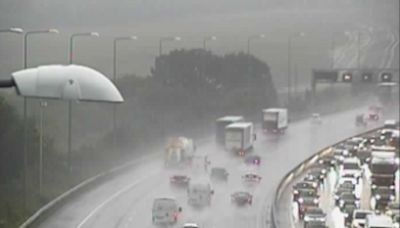 Delays building on M25 as heavy rain hits Essex amid weather warning