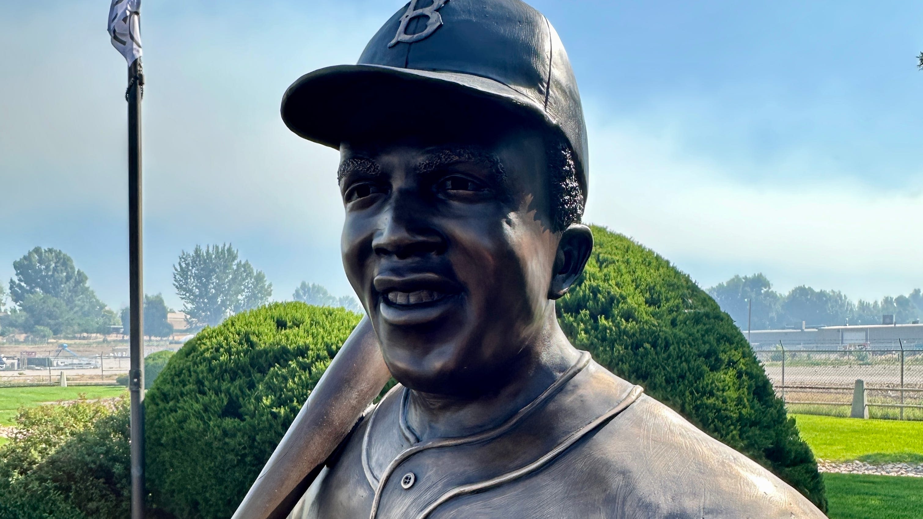 See the replacement of stolen Jackie Robinson statue