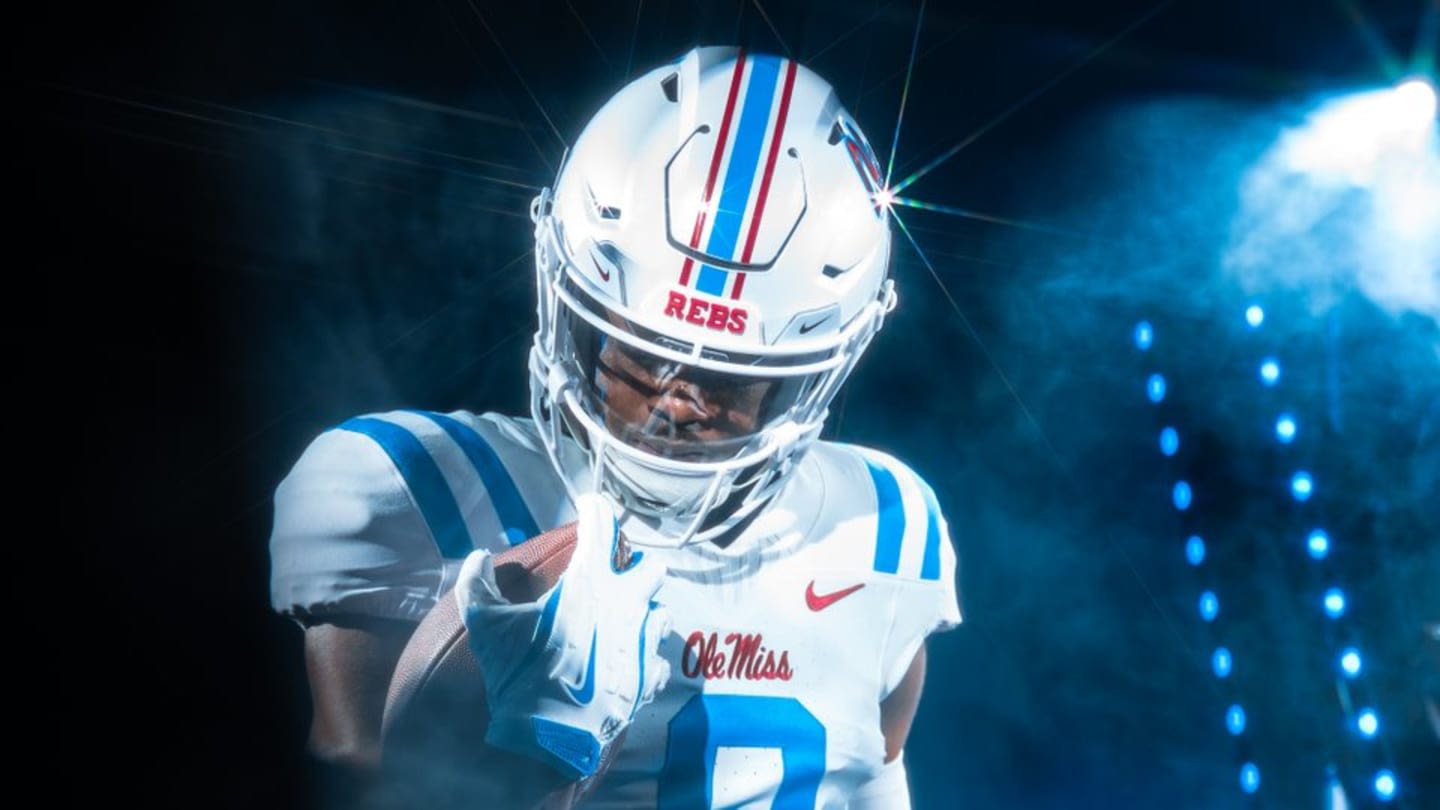 LOOK: Ole Miss Football Unveils New 'Powder Blue' White Uniforms