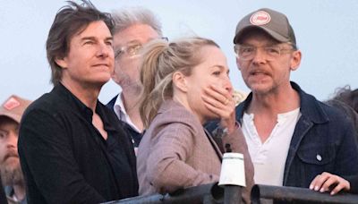 Tom Cruise Attends Coldplay’s Glastonbury Festival Set with Gillian Anderson and Simon Pegg