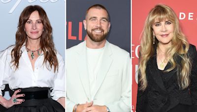 Travis Kelce Watches Taylor Swift’s Dublin ‘Eras Tour’ Concert With Julia Roberts and Stevie Nicks