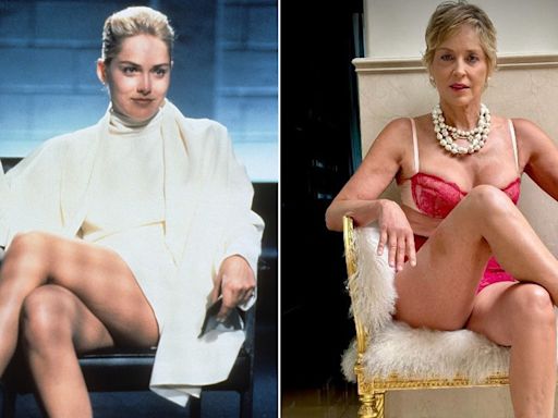 Sharon Stone, 66, recreates 'Basic Instinct' scene in racy lingerie and heels