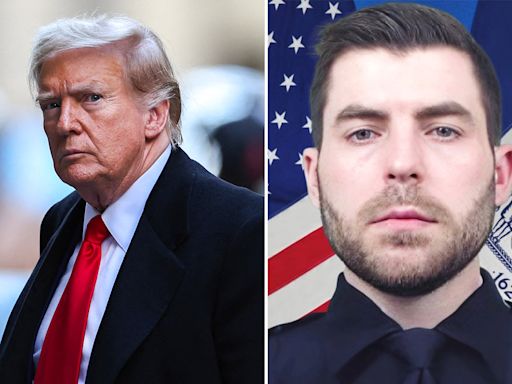 Hundreds of uniformed officers, Trump pay their respects at Long Island funeral home for wake of slain NYPD cop Jonathan Diller