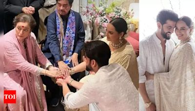 Shatrughan Sinha and Poonam Sinha perform 'Kanyadaan' ritual at Sonakshi Sinha's wedding with Zaheer Iqbal - PIC goes viral | Hindi Movie News - Times of India