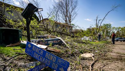 Trees downed, homes damaged in Pleasant Hill after tornadoes sweep through area.