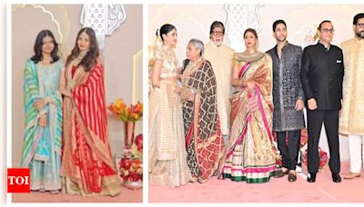 Amitabh, Jaya and Abhishek Bachchan pose in style with Shweta and Navya Nanda; Aishwarya Rai and Aaradhya Bachchan arrive separately - See photos | - Times of India